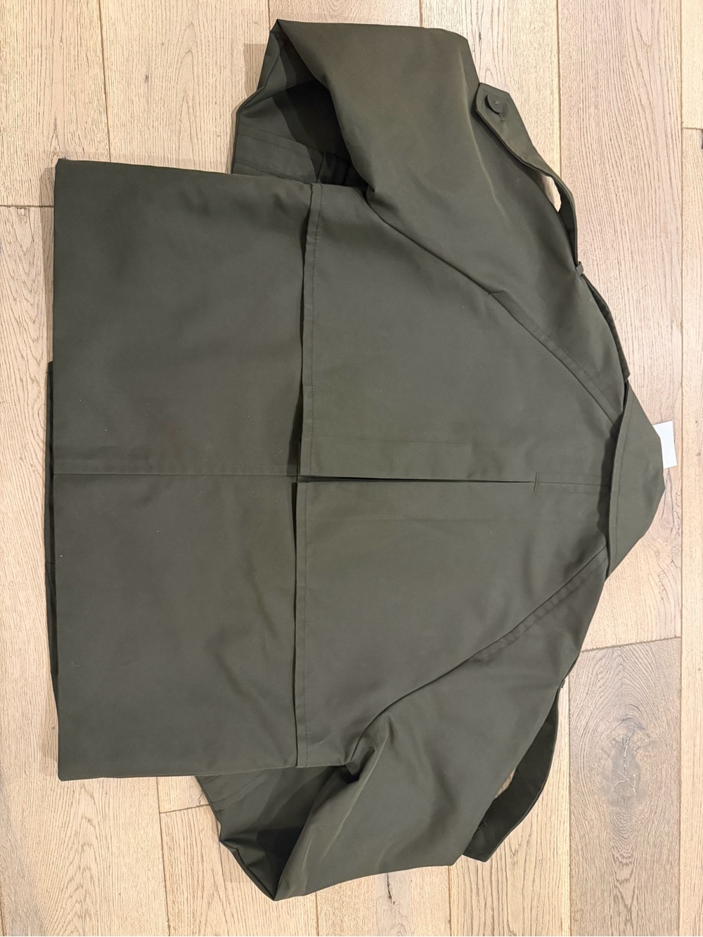 NWT Zara ZW Collection Water Repellent Cropped Trench Dark Khaki - Medium - Picture 13 of 13